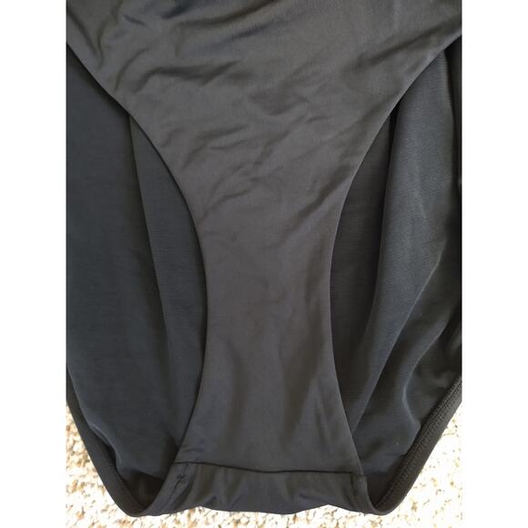 Sea Level Scallop Square Neck One Piece Swimsuit Black Size 12 Bralette Style - Picture 6 of 8